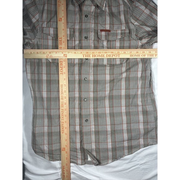 Ecko Unltd Shirt Men's M Snap And Zipper Long Sleeve Brown Plaid - Picture 3 of 8
